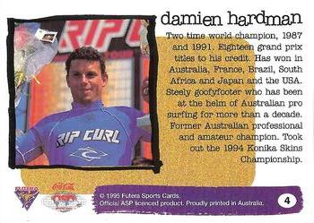 1995 Futera #4 Damien Hardman Back